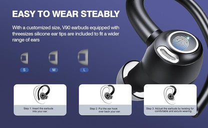 Wireless Bluetooth 5.3 sports earbuds with noise reduction and 48 hours playback – Zeyora