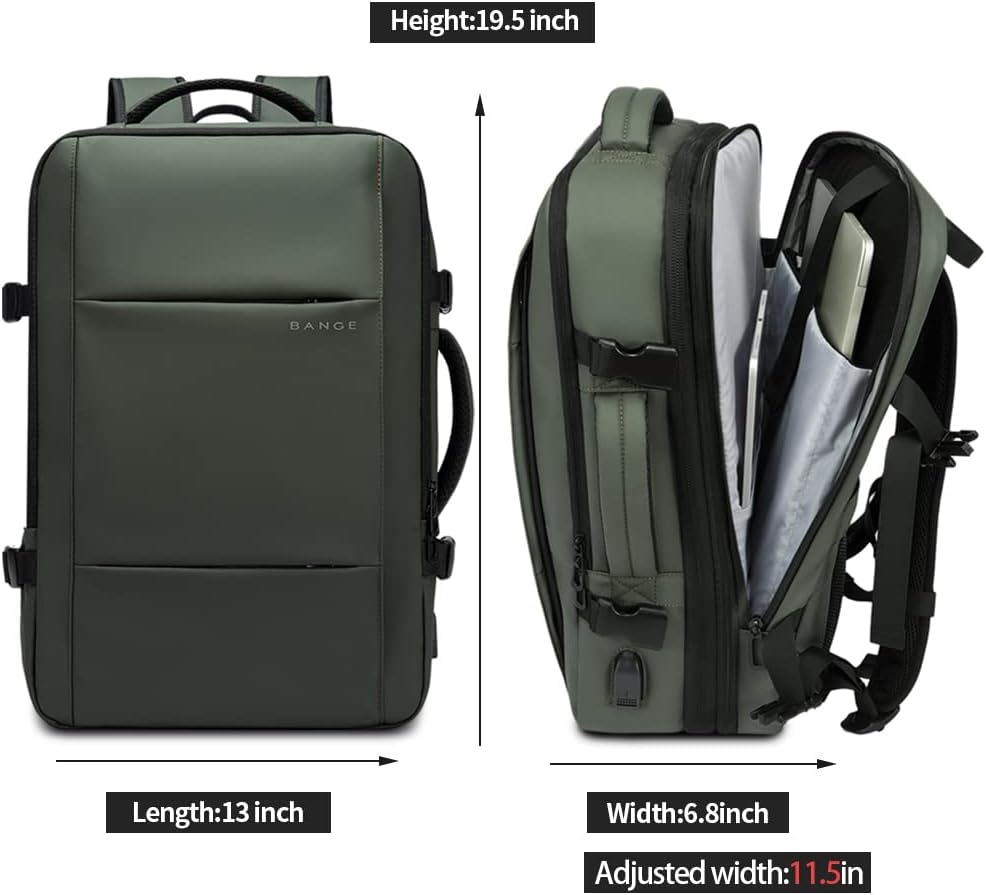 Expandable 26–45 L waterproof travel backpack with laptop compartment and duffel option.