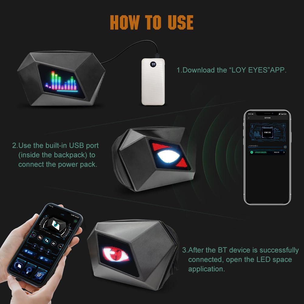 LED motorbike crossbody bag with programmable display – Nexora