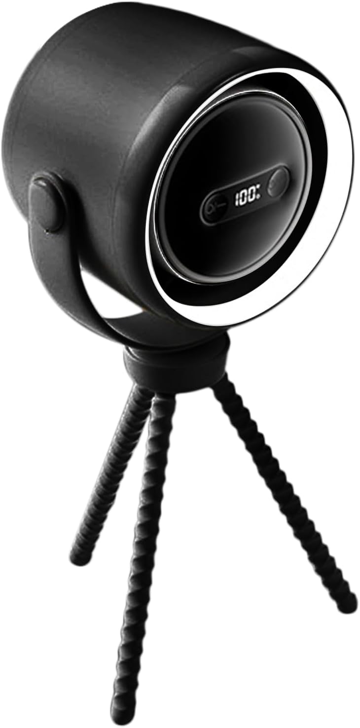 Rechargeable clip-on pram fan with night light — 100 speed settings