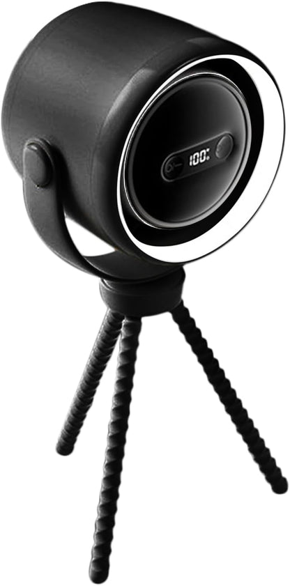 Rechargeable clip-on pram fan with night light — 100 speed settings