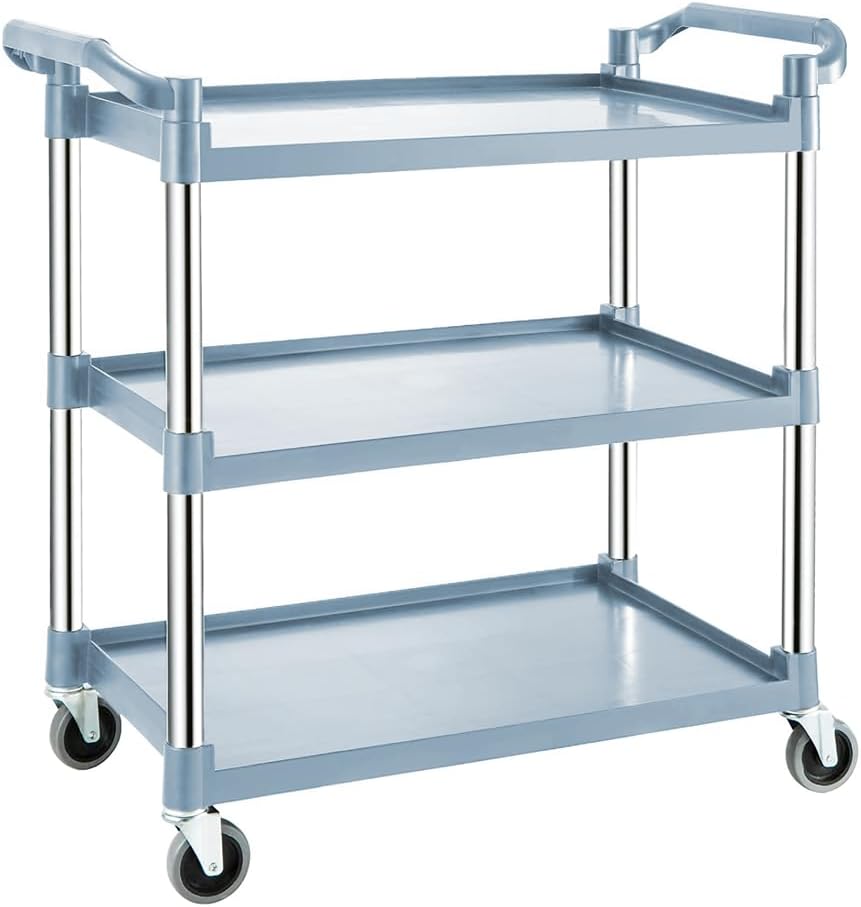 3-tier rolling service trolley with lockable castors – ServePro