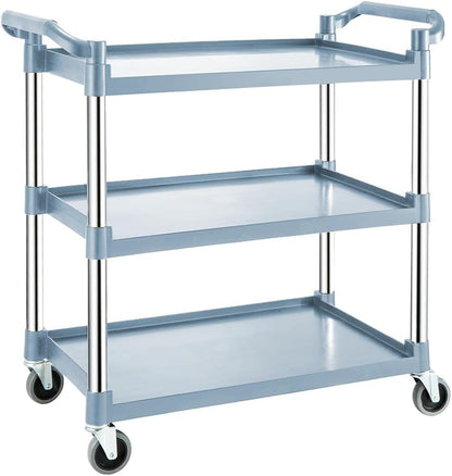 3-tier rolling service trolley with lockable castors – ServePro