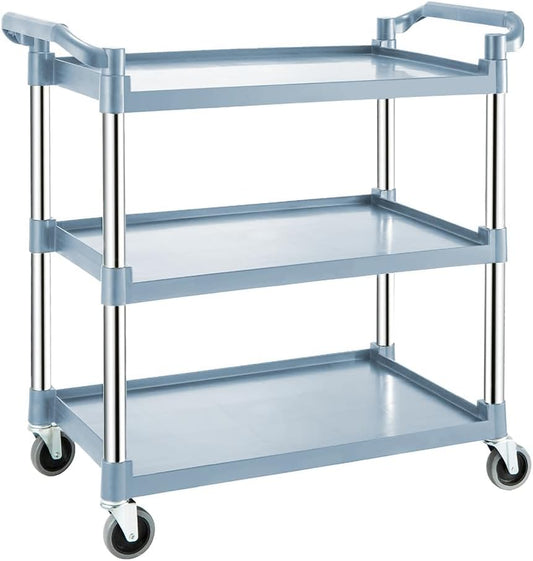 3-tier rolling service trolley with lockable castors – ServePro
