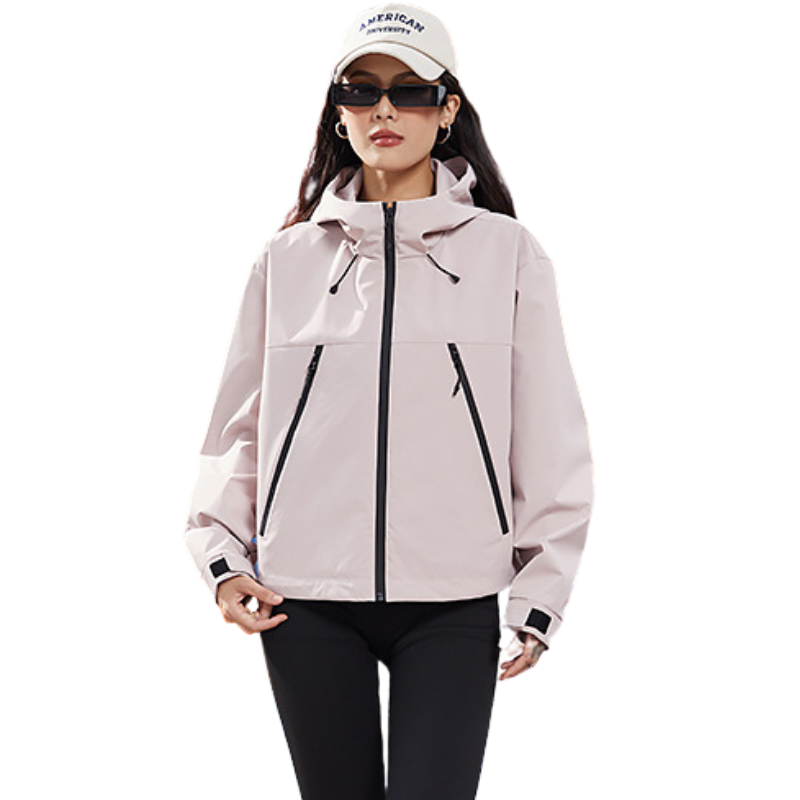 Women's Waterproof Breathable Rain Jacket - Short - Adjustable Hem 9