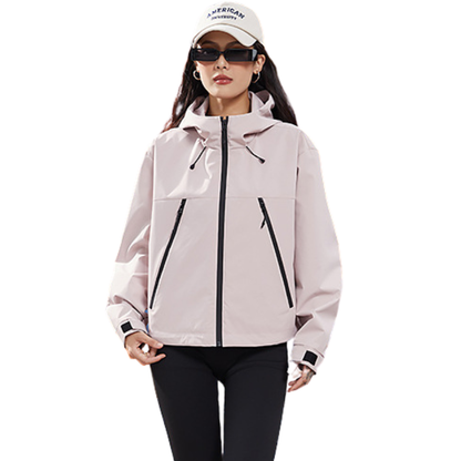 Women's Waterproof Breathable Rain Jacket - Short - Adjustable Hem 9