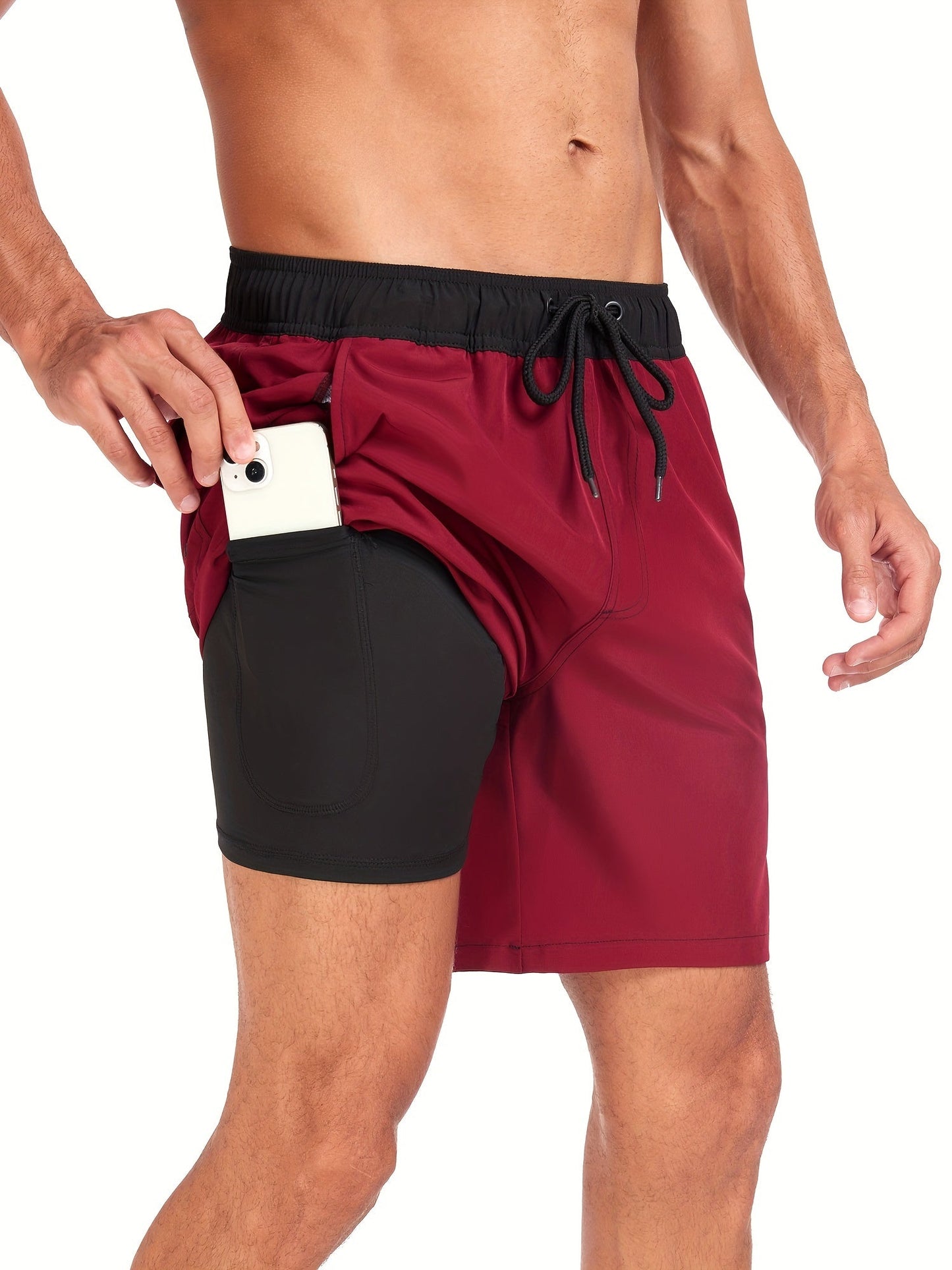 Quick-drying men's swim shorts with stretch & mobile phone pocket – Jonas