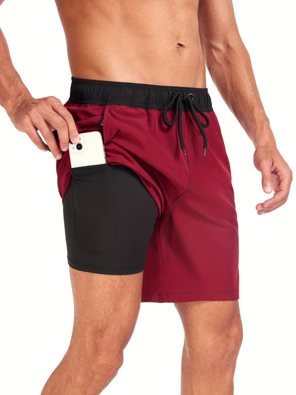 Quick-drying men's swim shorts with stretch & mobile phone pocket – Jonas