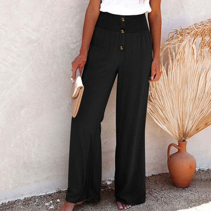 Women's linen high-waisted trousers – Sylvie