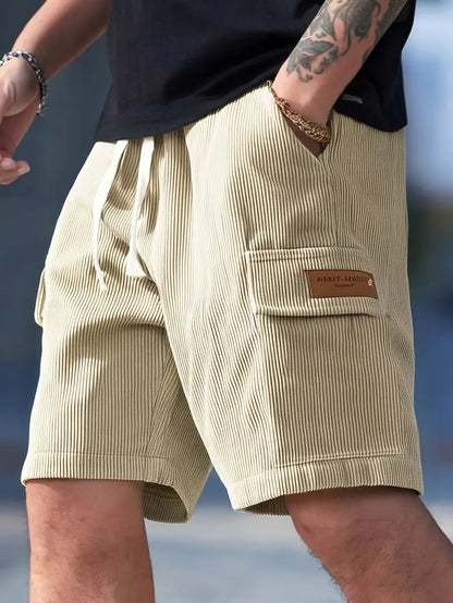 Trendy Beige Corduroy Cargo Summer Trousers – Tobias