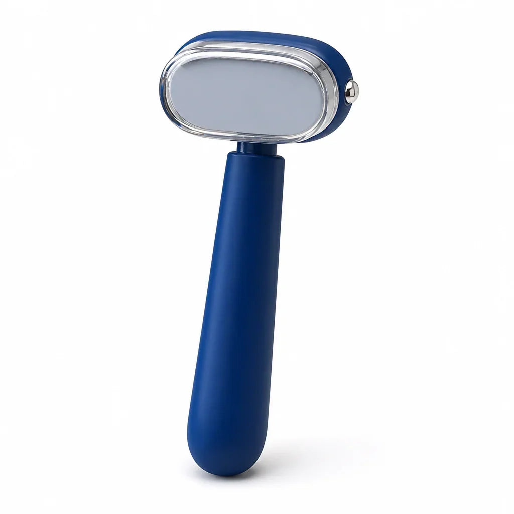 Foot file in blue with a grey pad and clear rim, shown on a plain white background 5