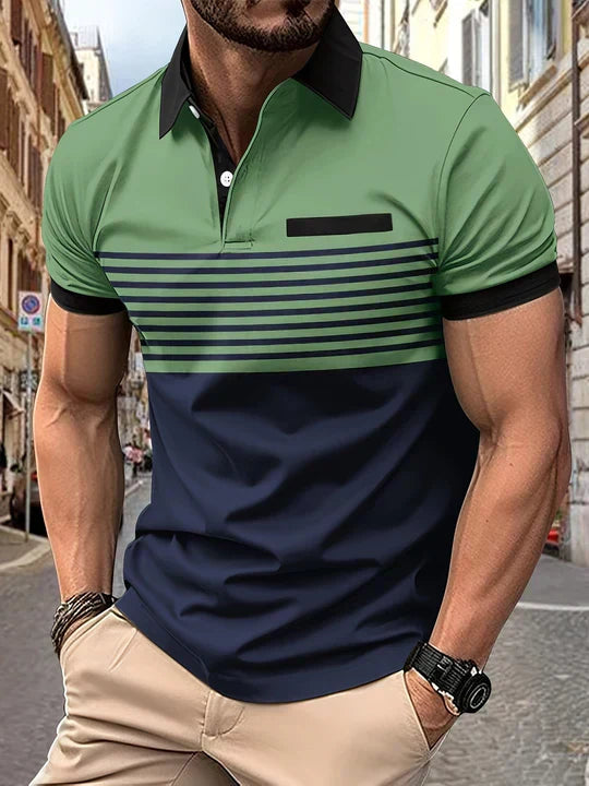 Striped summer polo shirt for men – Damian