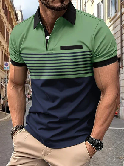 Striped summer polo shirt for men – Damian