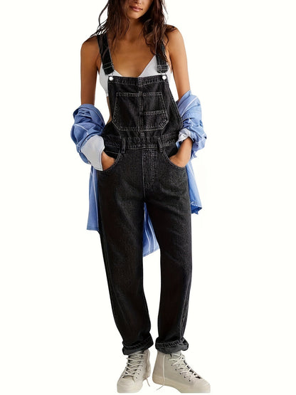 Stylish ladies' denim jumpsuit for everyday wear - CityEase