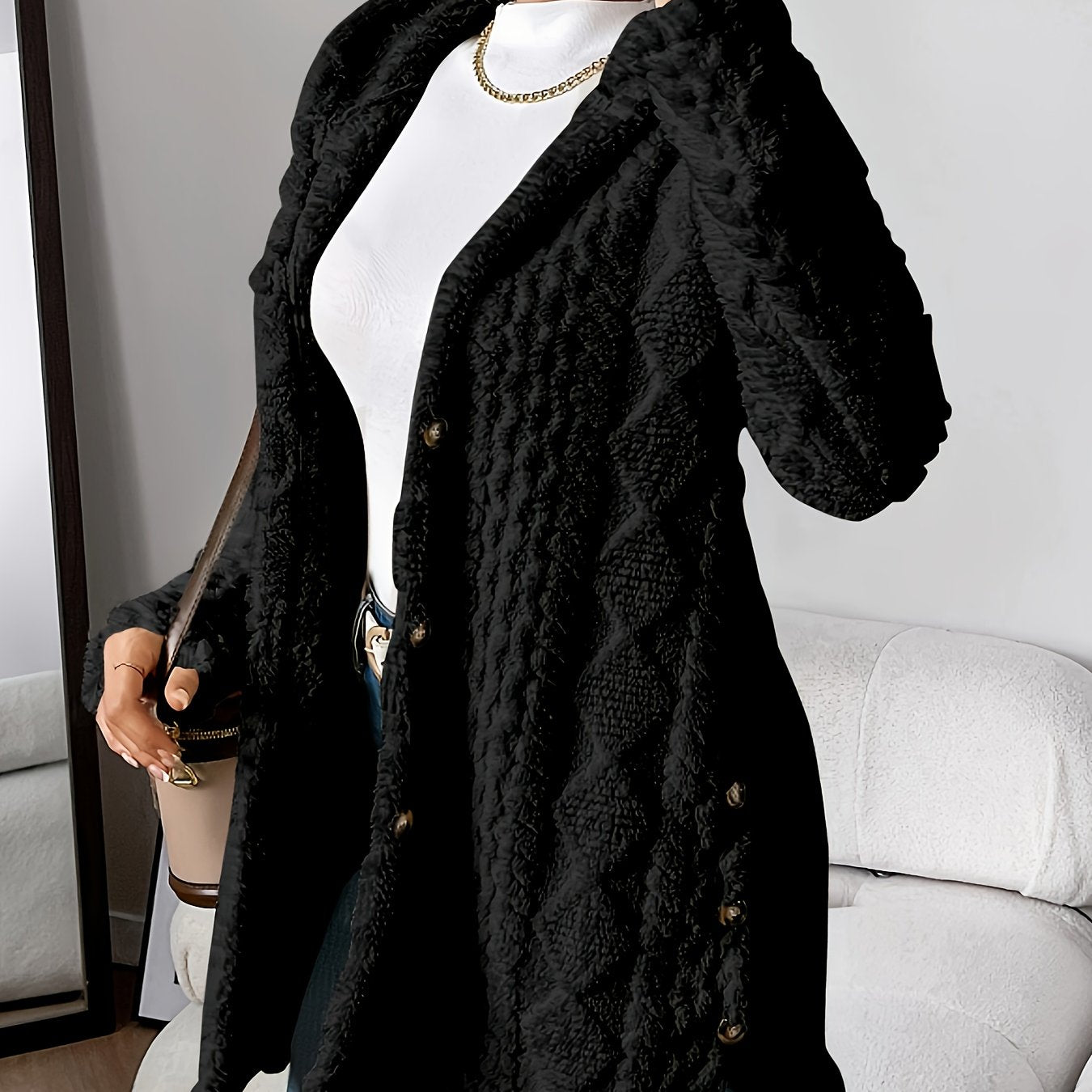 Soft Long Women's Cardigan with Hood – Marit