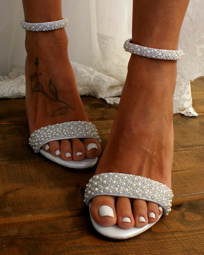 Stylish bridal sandals with delicate straps – Mirella