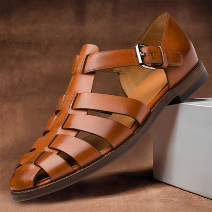 Comfortable men's leather sandals with non-slip sole – 50% off – Milan