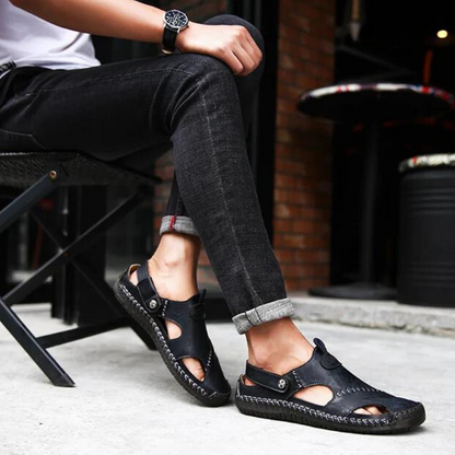 Orthopaedic men's leather sandals - Marco