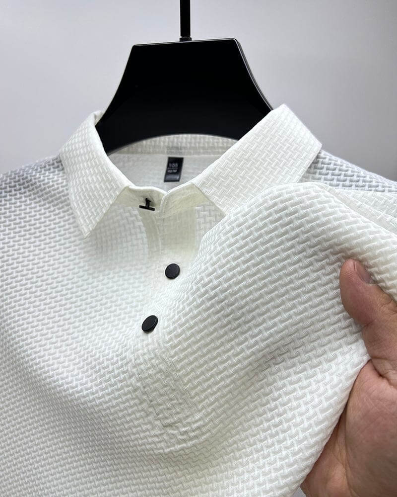 Men's Polo Shirt in Breathable Mesh - Matteo