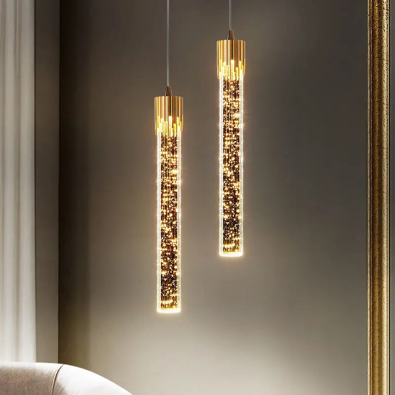 Glass Pendant Lamp in Cylindrical Shape - Lustreau