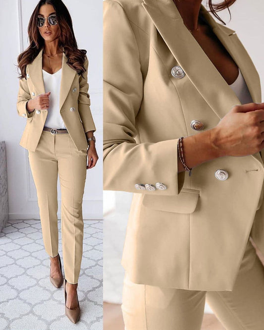 Two-piece women's slim-fit set for modern business looks – Valentina Autumn Edition