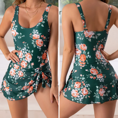 Push-up swimsuit with skirt & body-shaping effect – Nela