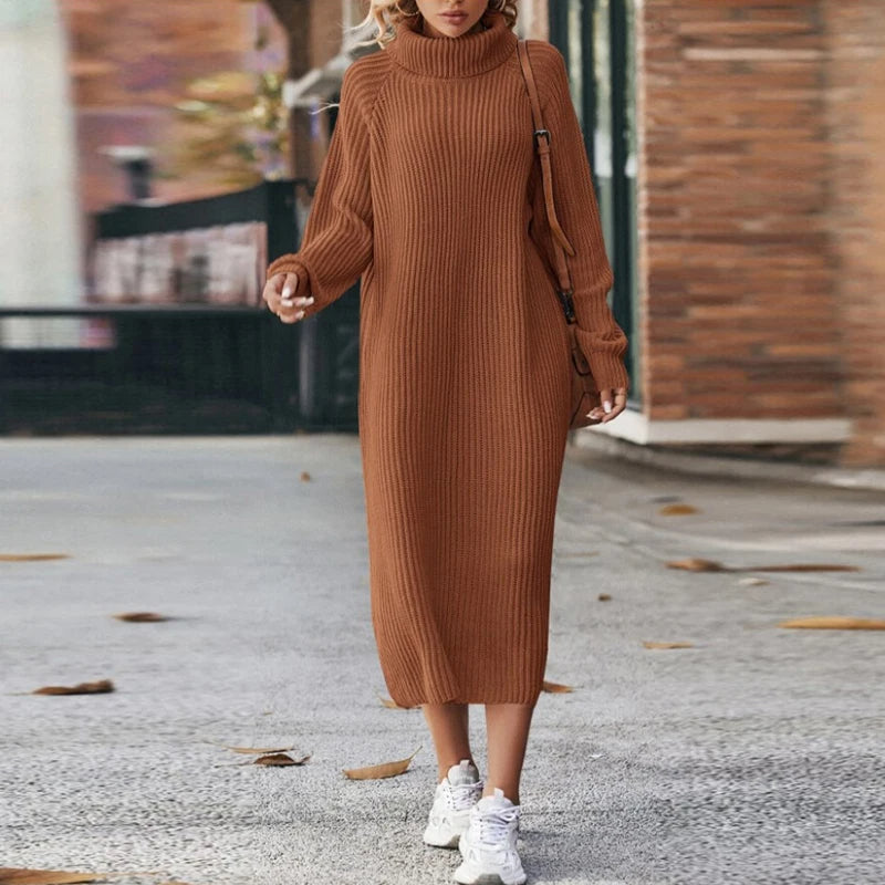 Knitted Cowl Dress for Comfort & Style - Liora