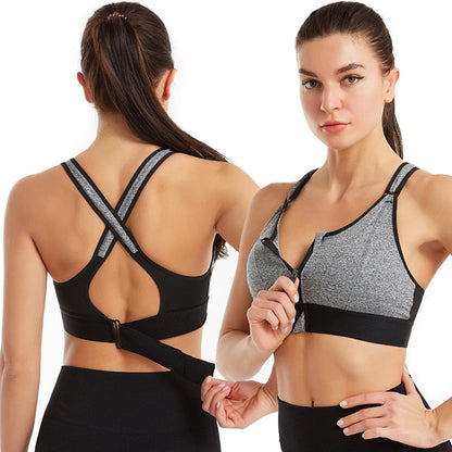Sports bra with zip & back support – buy 1, get 1 free – Livia
