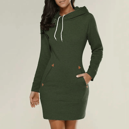 Hooded sweatshirt dress with pockets – Isabella