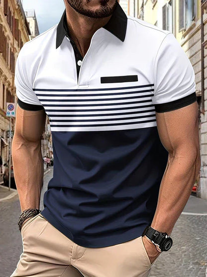 Striped summer polo shirt for men – Damian