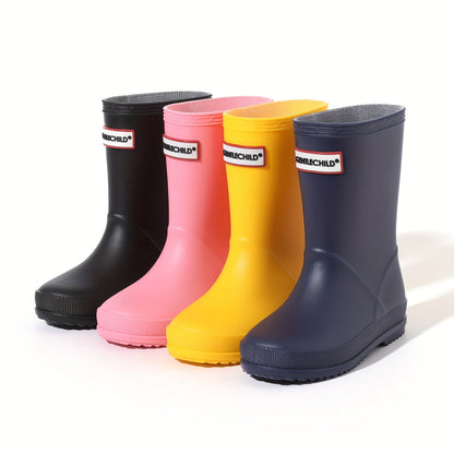 Children's solid-color waterproof wellies – Noah
