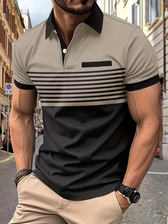 Striped summer polo shirt for men – Damian
