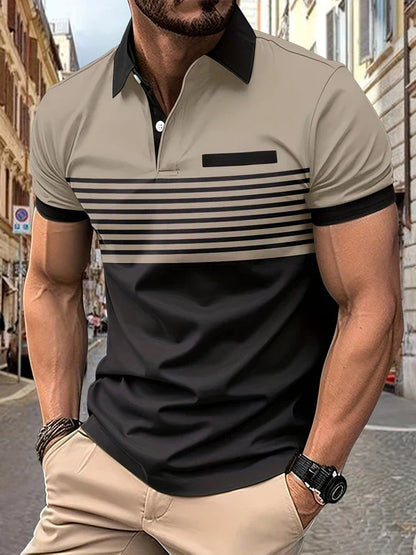 Striped summer polo shirt for men – Damian