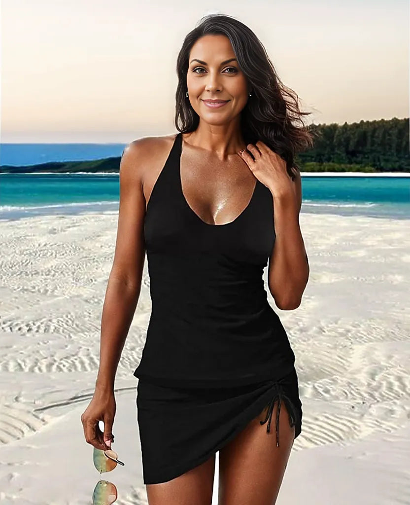 Vintage tankini with ruffle detail – Melina