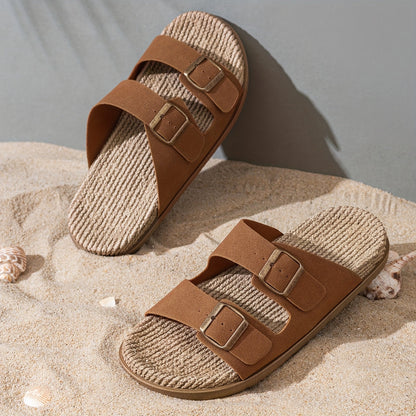 Stylish men's summer slip-ons with adjustable straps - GripStep