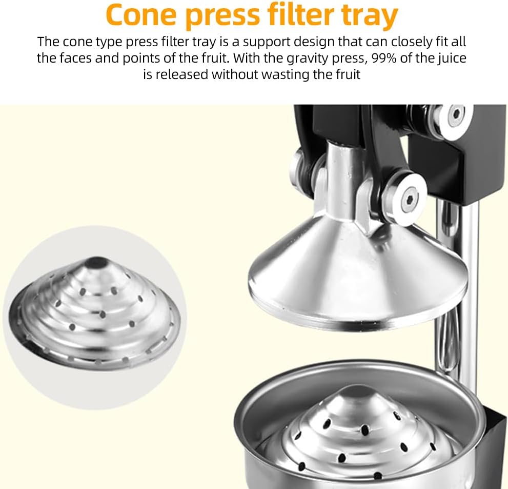 Cast-iron hand-press juicer with 99% yield and stainless-steel housing – Orvado
