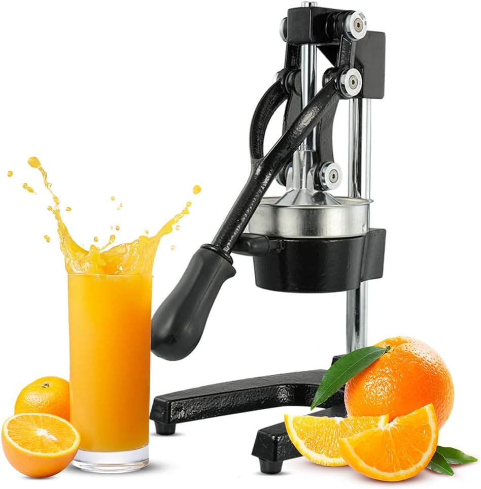 Cast-iron hand-press juicer with 99% yield and stainless-steel housing – Orvado