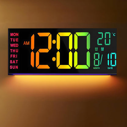 16-inch RGB digital wall and table alarm clock with remote control – Lumeris