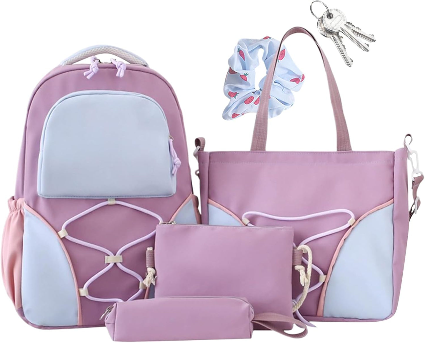 School backpack set – large-capacity backpack for pupils with pencil case and pockets – Nivora