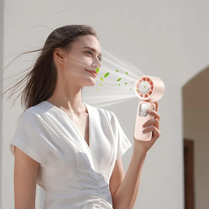 Portable, foldable hand-held fan with LED display, 100 speed settings