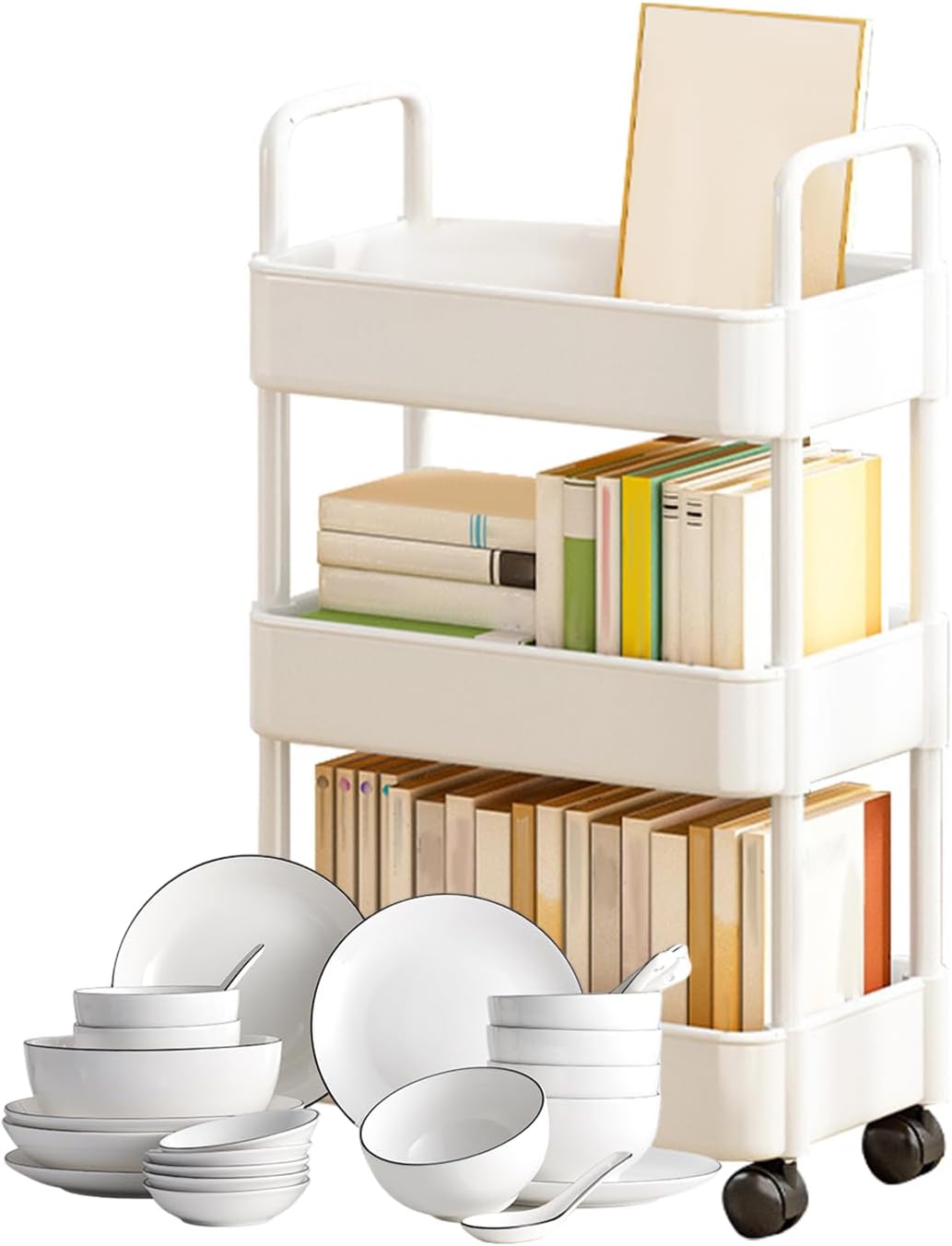 Rolling serving trolleys with wheels and a handle – Veyora