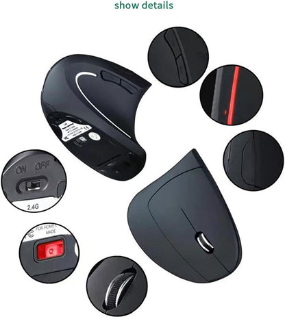 Rechargeable ergonomic vertical wireless mouse – Elvion
