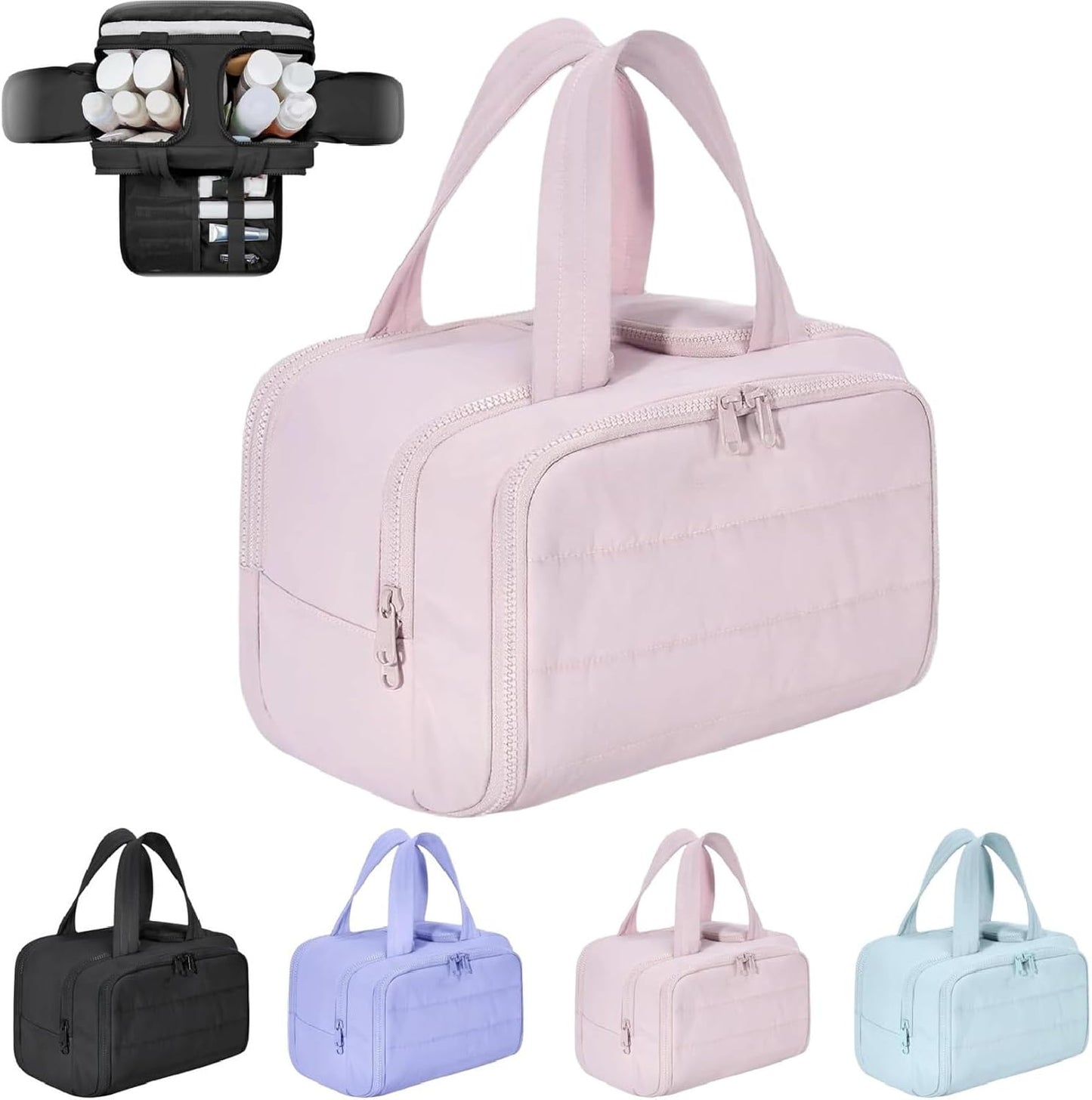Travel cosmetic bag – Large waterproof toiletry and make-up organiser (4-in-1) – Selvane