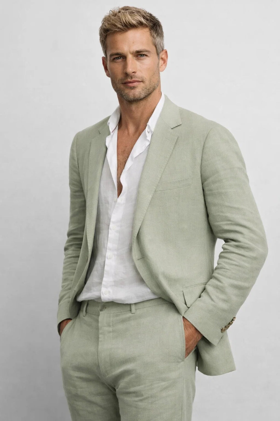 Men's Tailored Two-Piece Blazer and Pants Smart Suit 1