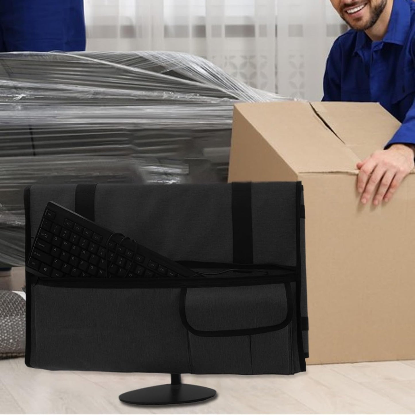 Portable monitor bag – protective, dustproof screen sleeve with flannel lining – Veynor
