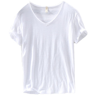 Men's V-Neck Linen Shirt – Luca