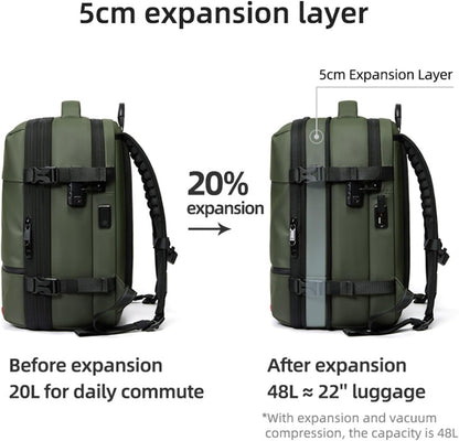 Expandable, waterproof travel rucksack with vacuum compression – Arvid