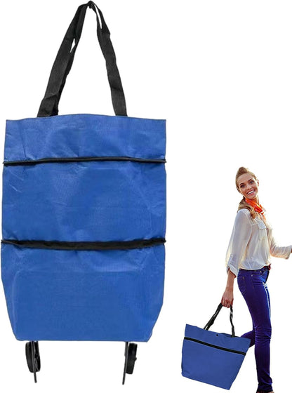 Large Foldable Shopping Bag with Wheels, Reusable Shopping Bag (1+1 FREE) – Veytra
