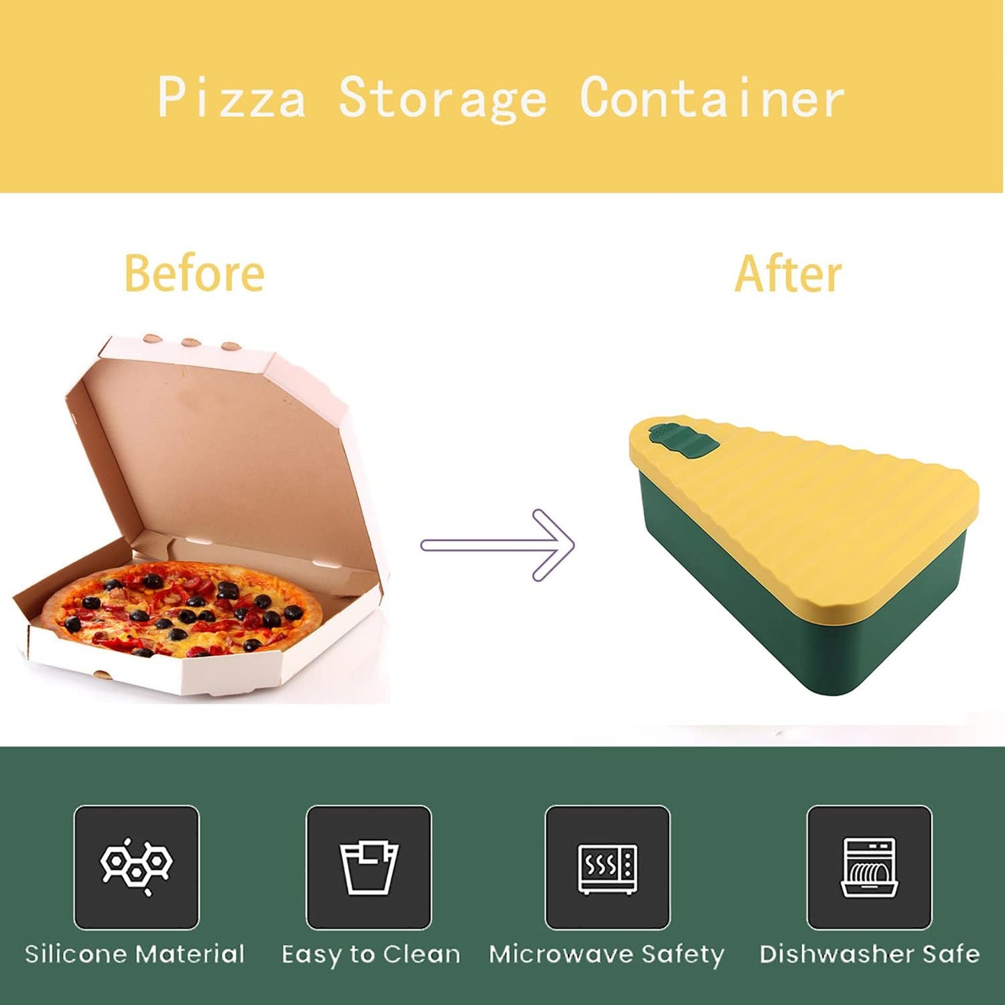 Reusable pizza storage container with 2 trays – SliceSafe (1+1 FREE)