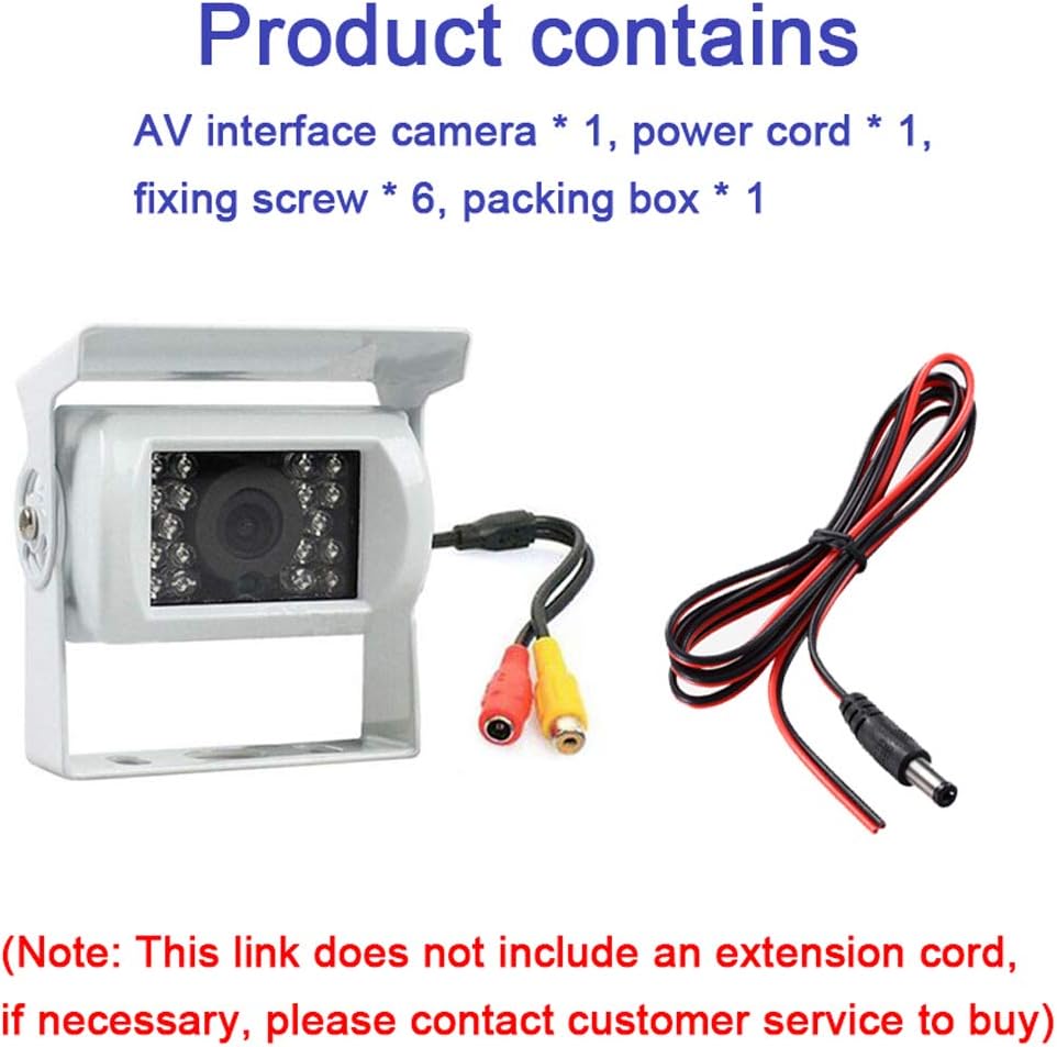 Truck reversing camera 12V/24V with 18 LED IR night vision IP68